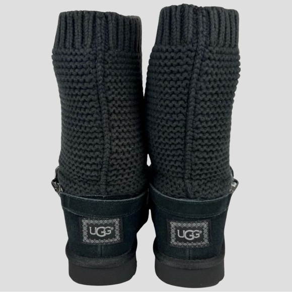 UGG Purl Strap Winter Boots BLACK 8 - Picture 4 of 7